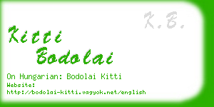 kitti bodolai business card